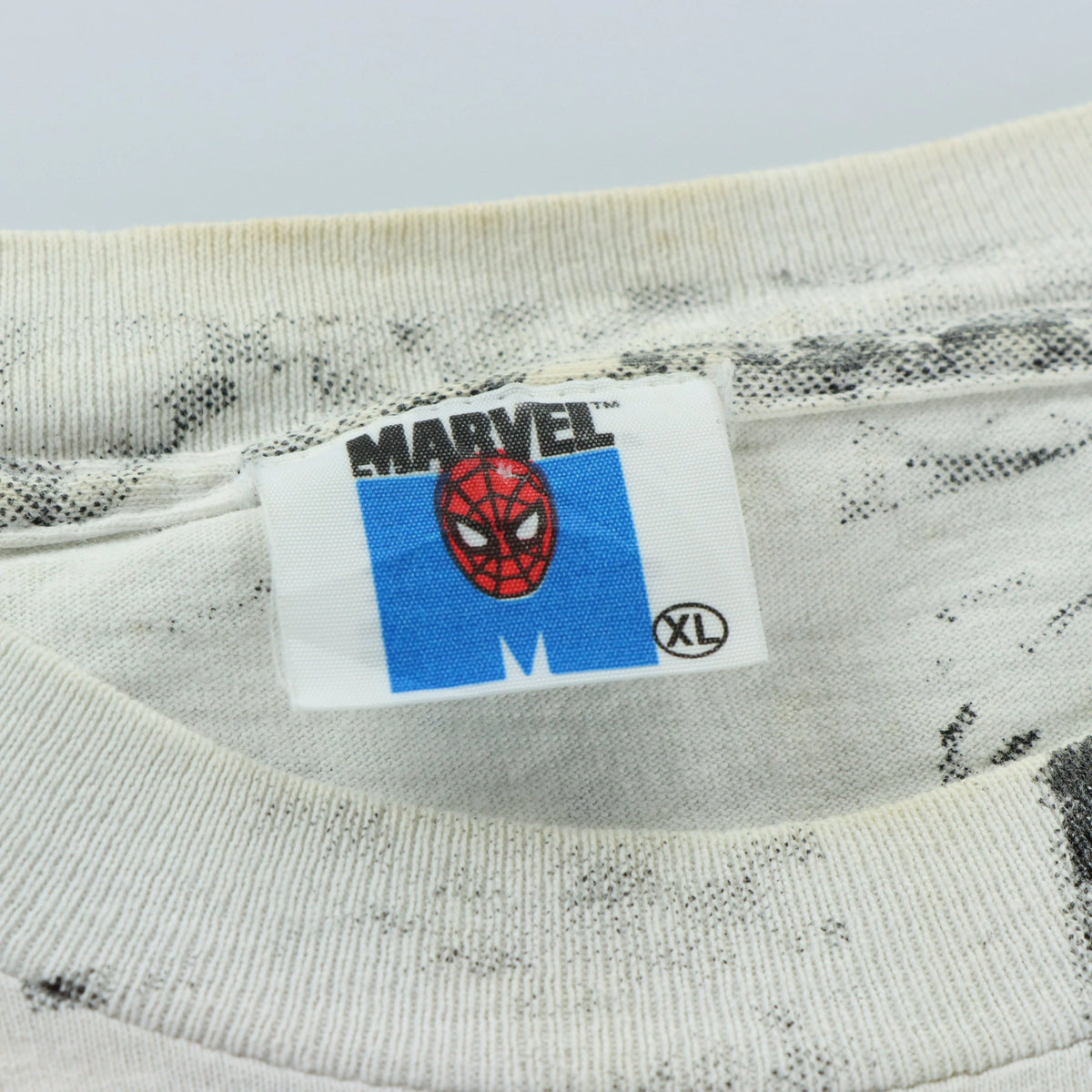 MARVEL 1991 Vintage Spiderman Single Stitch All Over T-Shirt (XL) Vintage Sole Melbourne