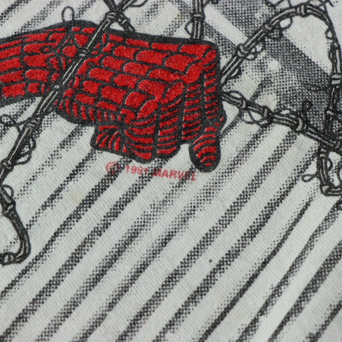 MARVEL 1991 Vintage Spiderman Single Stitch All Over T-Shirt (XL) Vintage Sole Melbourne