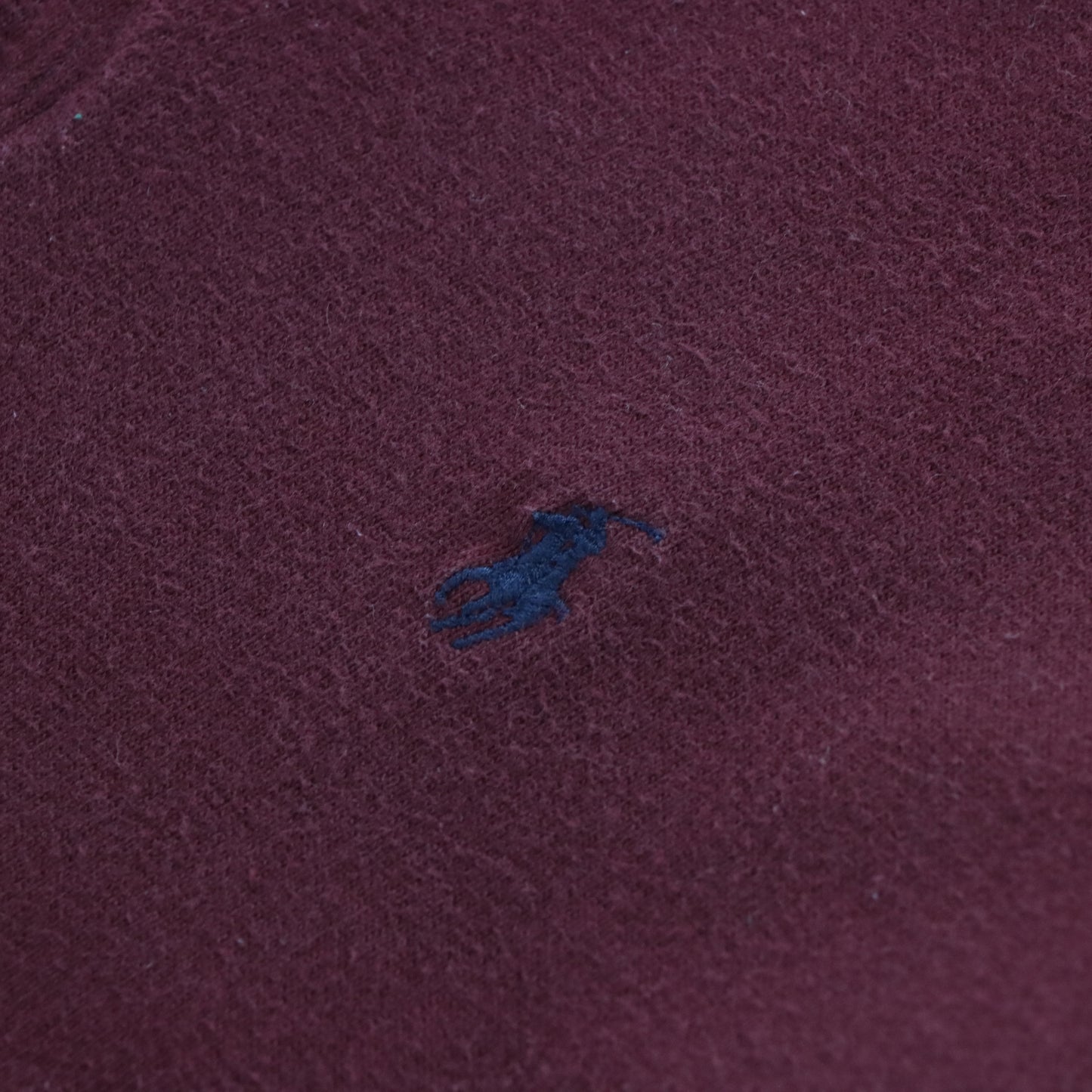 Vintage POLO RALPH LAUREN Maroon & Navy Embroidered Logo Rugby Sweatshirt (L-XL) Vintage Sole Melbourne