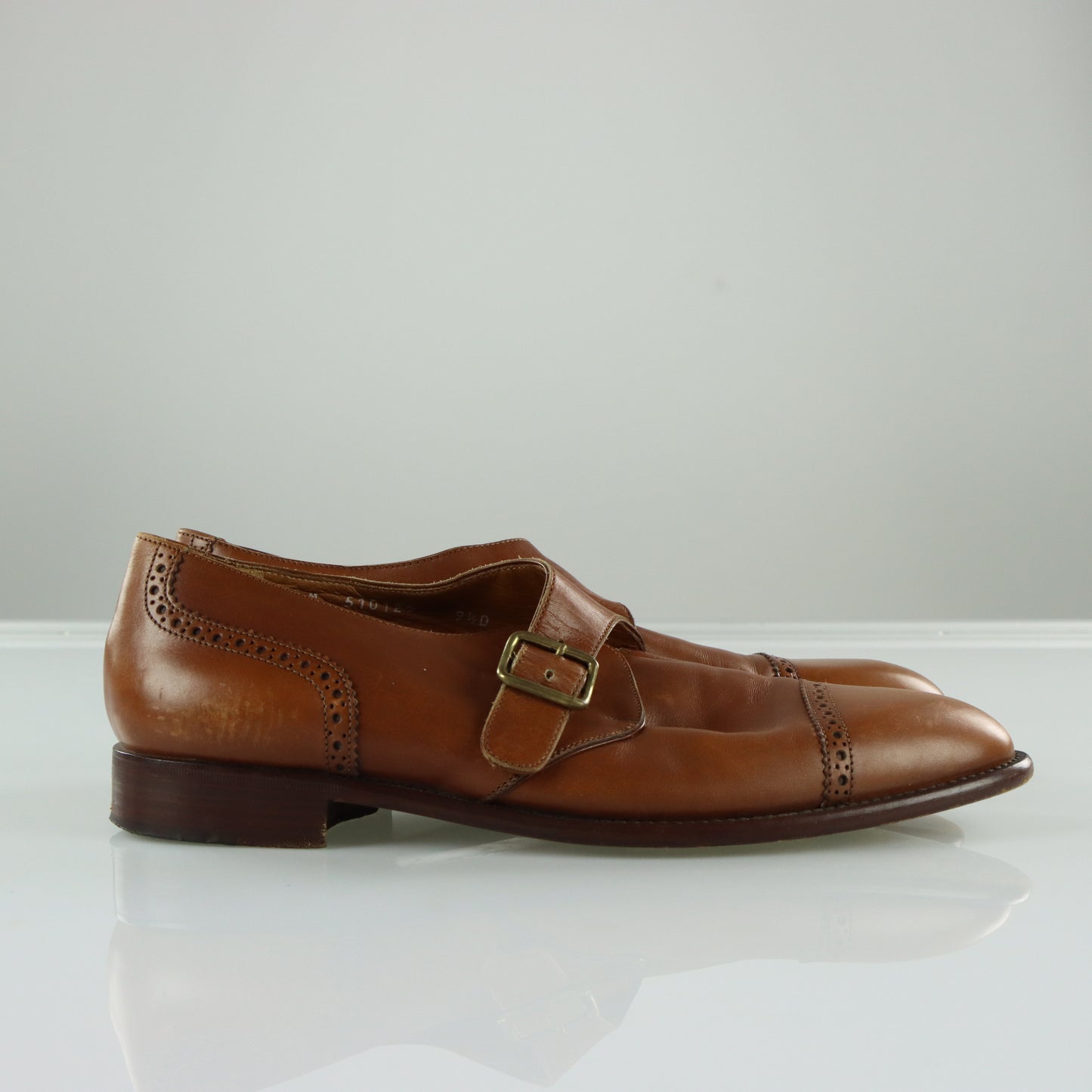 RALPH LAUREN POLO Brown Oxford Monk Strap Leather Shoes (9.5)