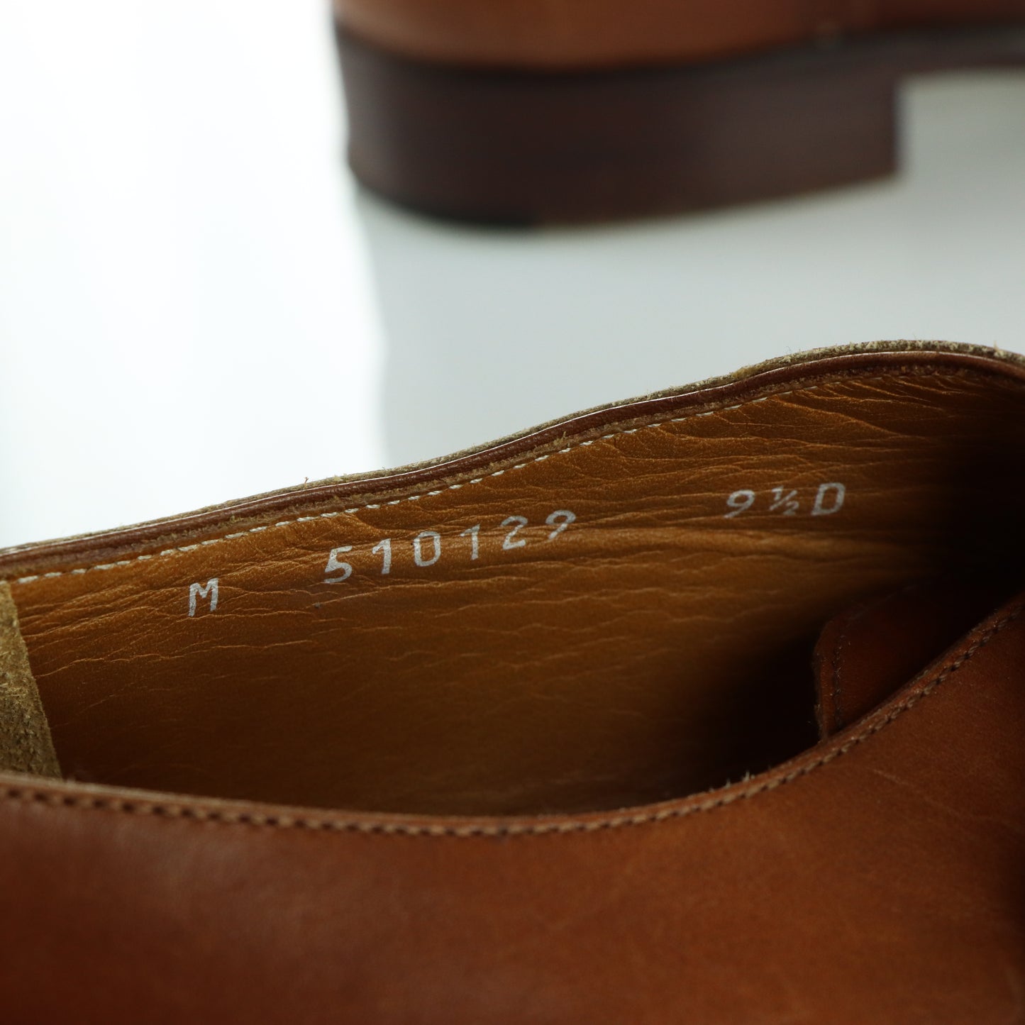 RALPH LAUREN POLO Brown Oxford Monk Strap Leather Shoes (9.5)