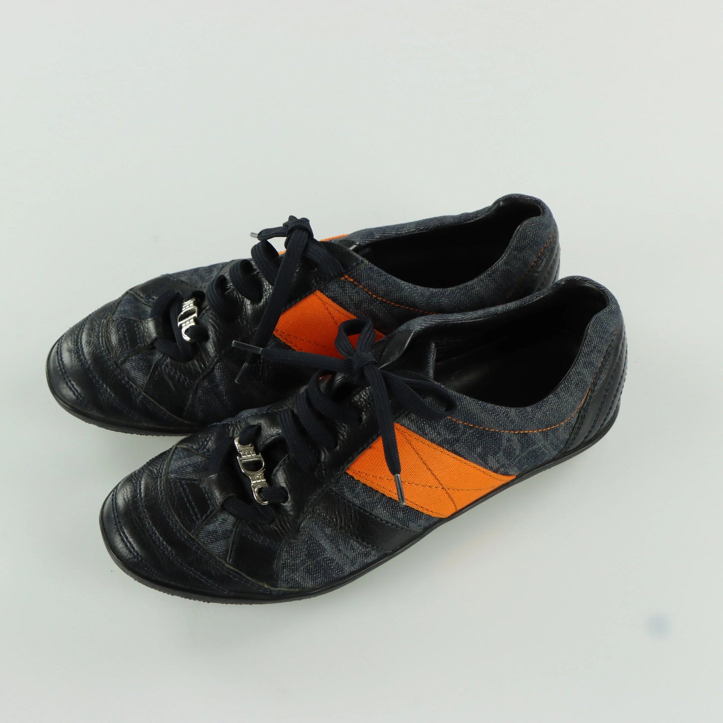 CHRISTIAN DIOR Monogram Leather & Canvas Sneakers (37.5) Vintage Sole Melbourne