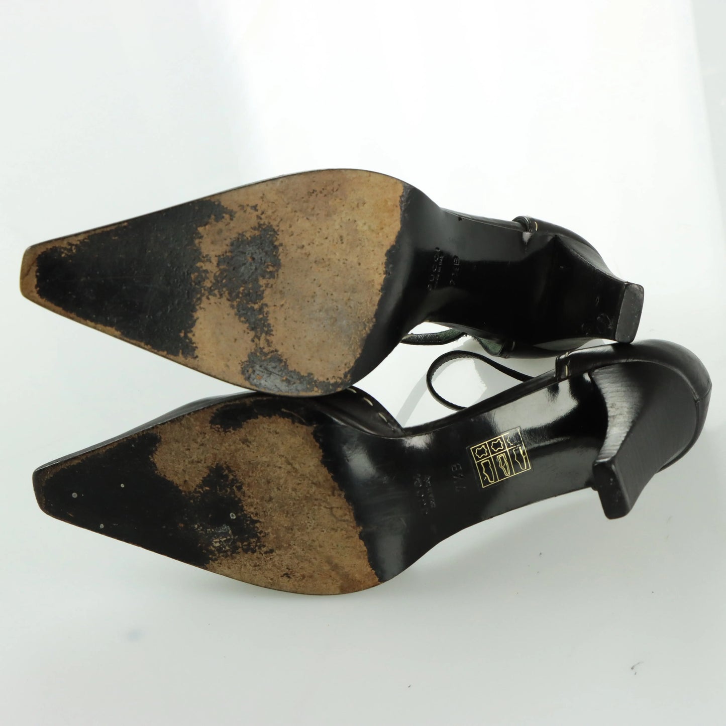 GUCCI Vintage Black Leather Stitched Pumps Heels (7.5) Vintage Sole Melbourne