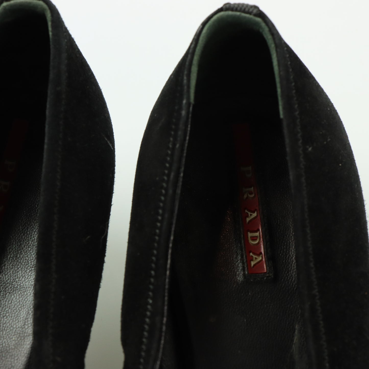 PRADA Large Buckle Detail Suede Low Kitten Heel (38.5)