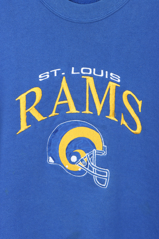 NFL St Louis Rams Embroidered Helmet CHALK LINE Sweatshirt USA Made (XL-XXL)
