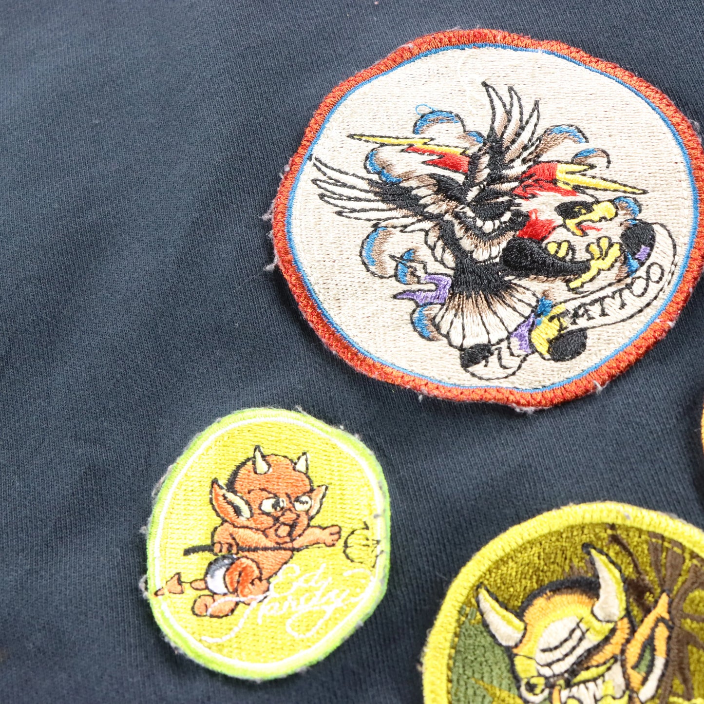 Vintage ED HARDY Embroidered Patch Cherry Blossom Skull Christian Audigier Hoodie Sweatshirt (M) Vintage Sole Melbourne