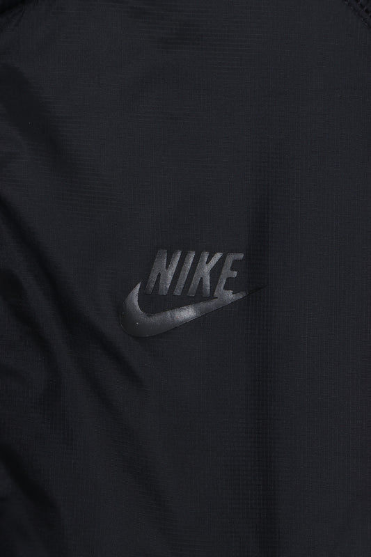 NIKE Black & Navy Swoosh Logo Full Zip Fleece Jacket (XL)