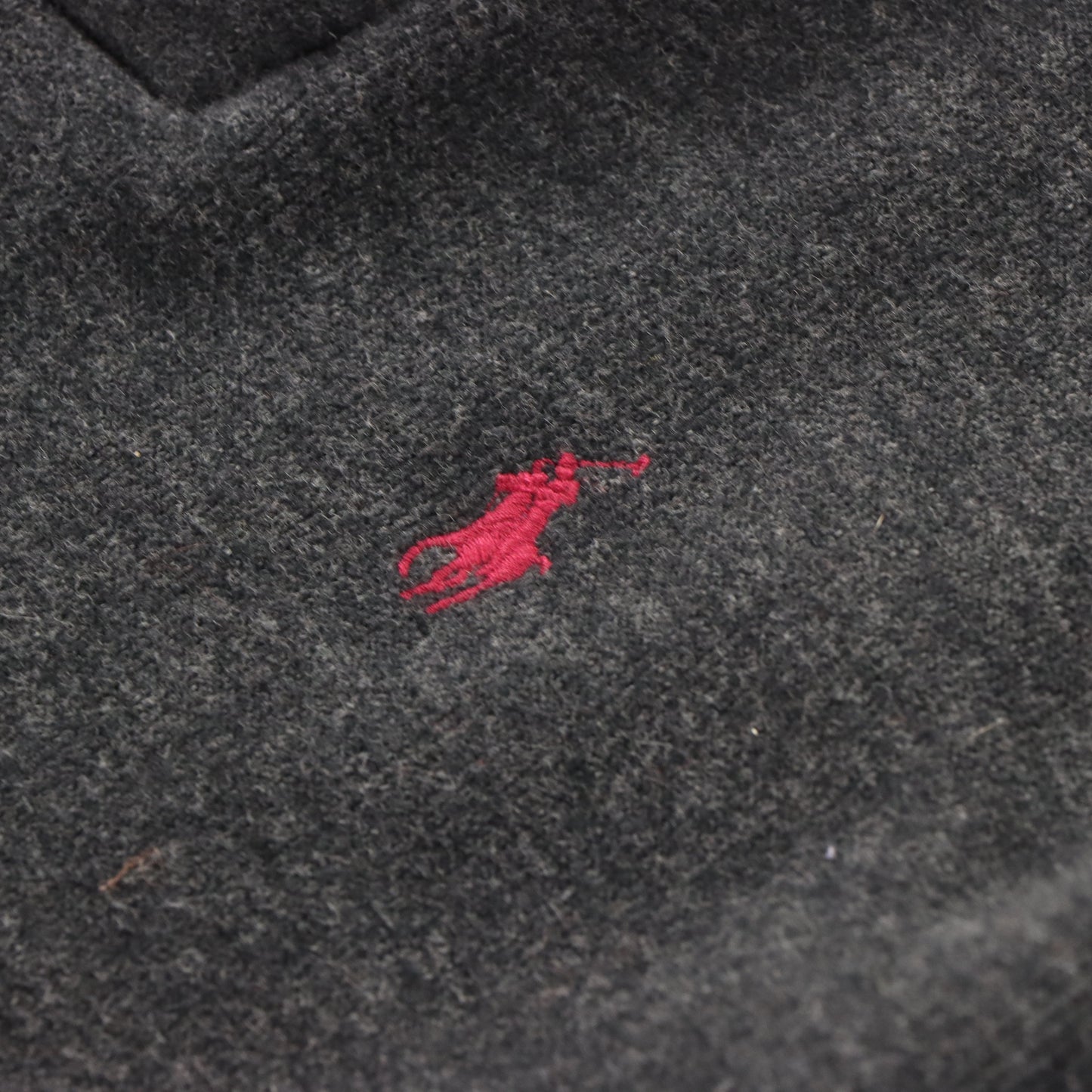 Vintage POLO RALPH LAUREN Shawl Neck Button Embroidered Suede Elbow Grey Sweatshirt (XL) Vintage Sole Melbourne