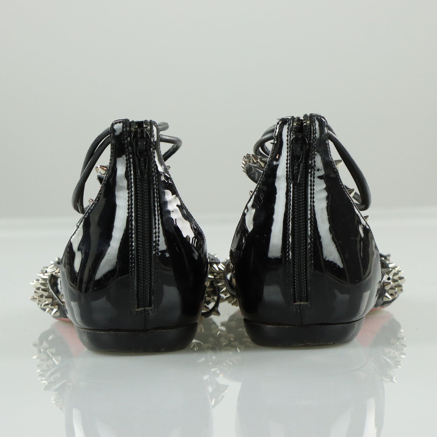 CHRISTIAN LOUBOUTIN Italian Made 'Millaclou' Spike Studded Strappy Flat Sandals (36.5)