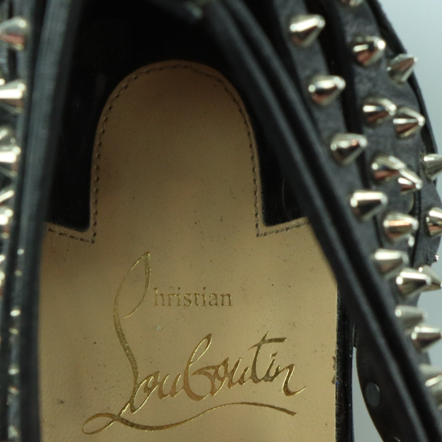 CHRISTIAN LOUBOUTIN Italian Made 'Millaclou' Spike Studded Strappy Flat Sandals (36.5)