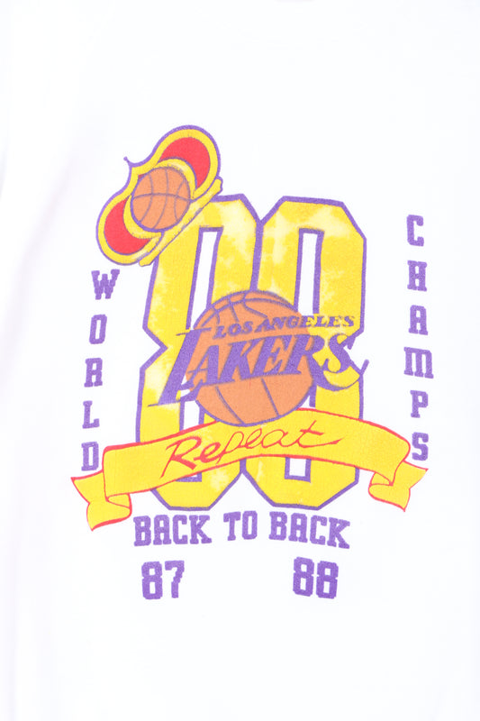 Vintage NBA 1987/1988 LA Lakers Repeat Champs Puff Print Sweatshirt (S)