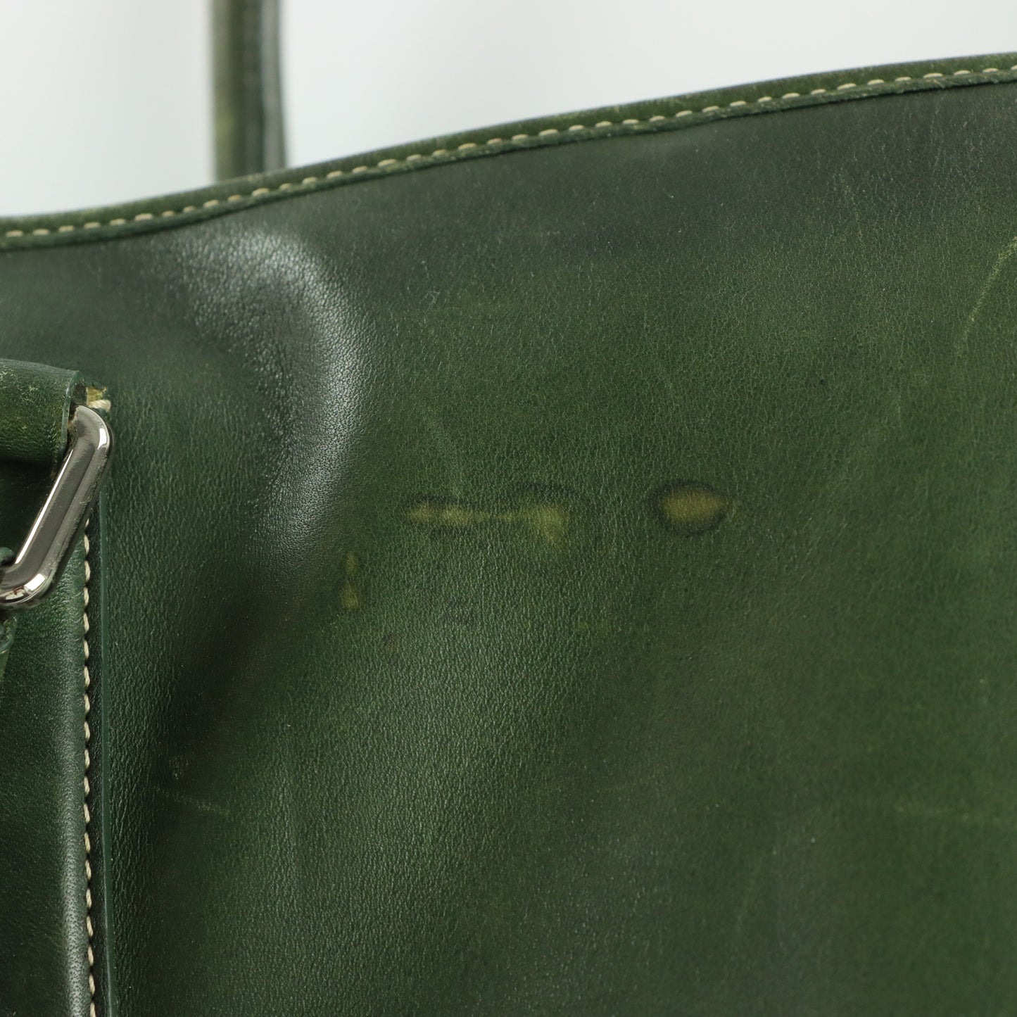 COACH Vintage Forest Green Leather 'Hampton' Large Tote Bag