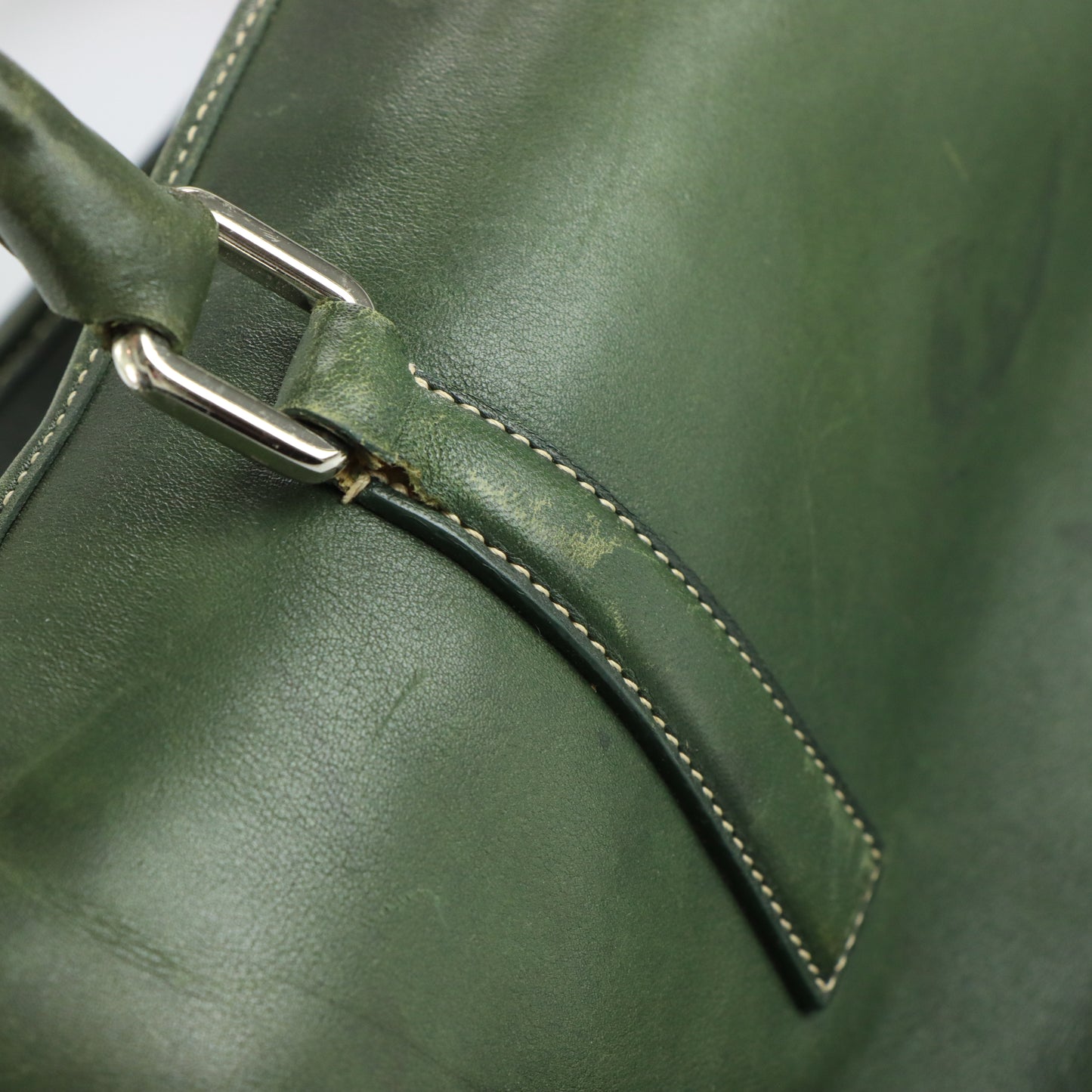 COACH Vintage Forest Green Leather 'Hampton' Large Tote Bag