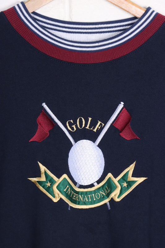 Golf International Embroidered Coat of Arms Sweatshirt USA Made (XXL) - Vintage Sole Melbourne