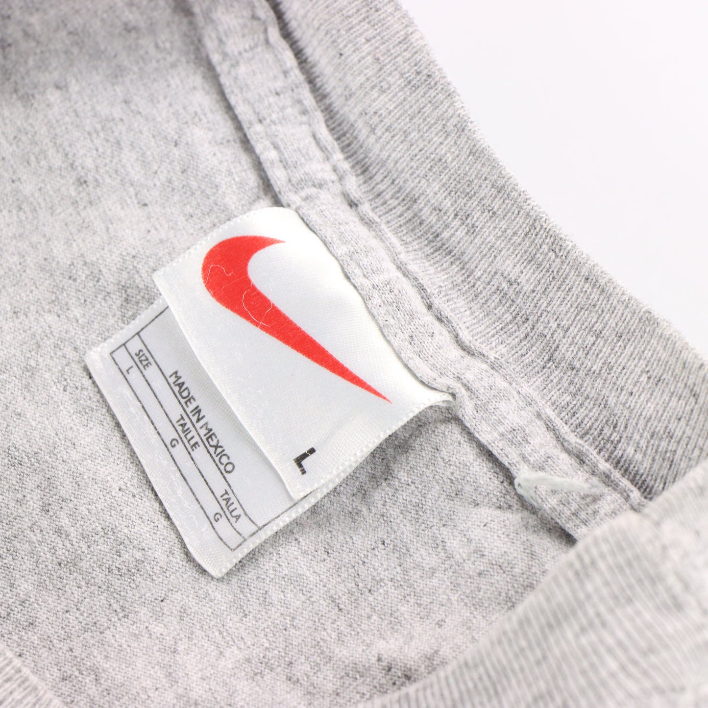 Vintage NIKE Embroidered Outline Centre Swoosh Grey & Blue T-Shirt (M-L) Vintage Sole Melbourne