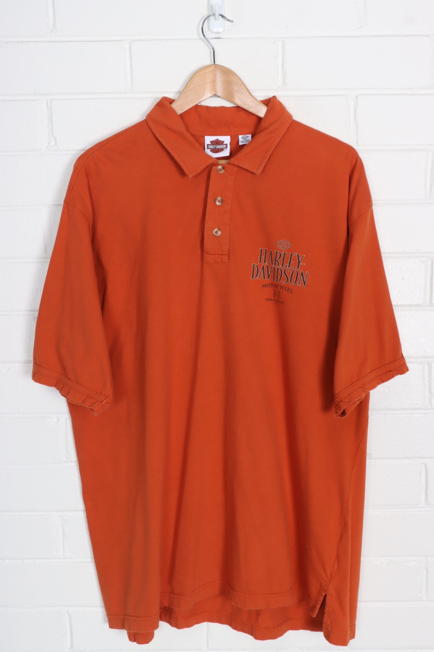 HARLEY DAVIDSON Central Maine Orange Polo Shirt (XXL)