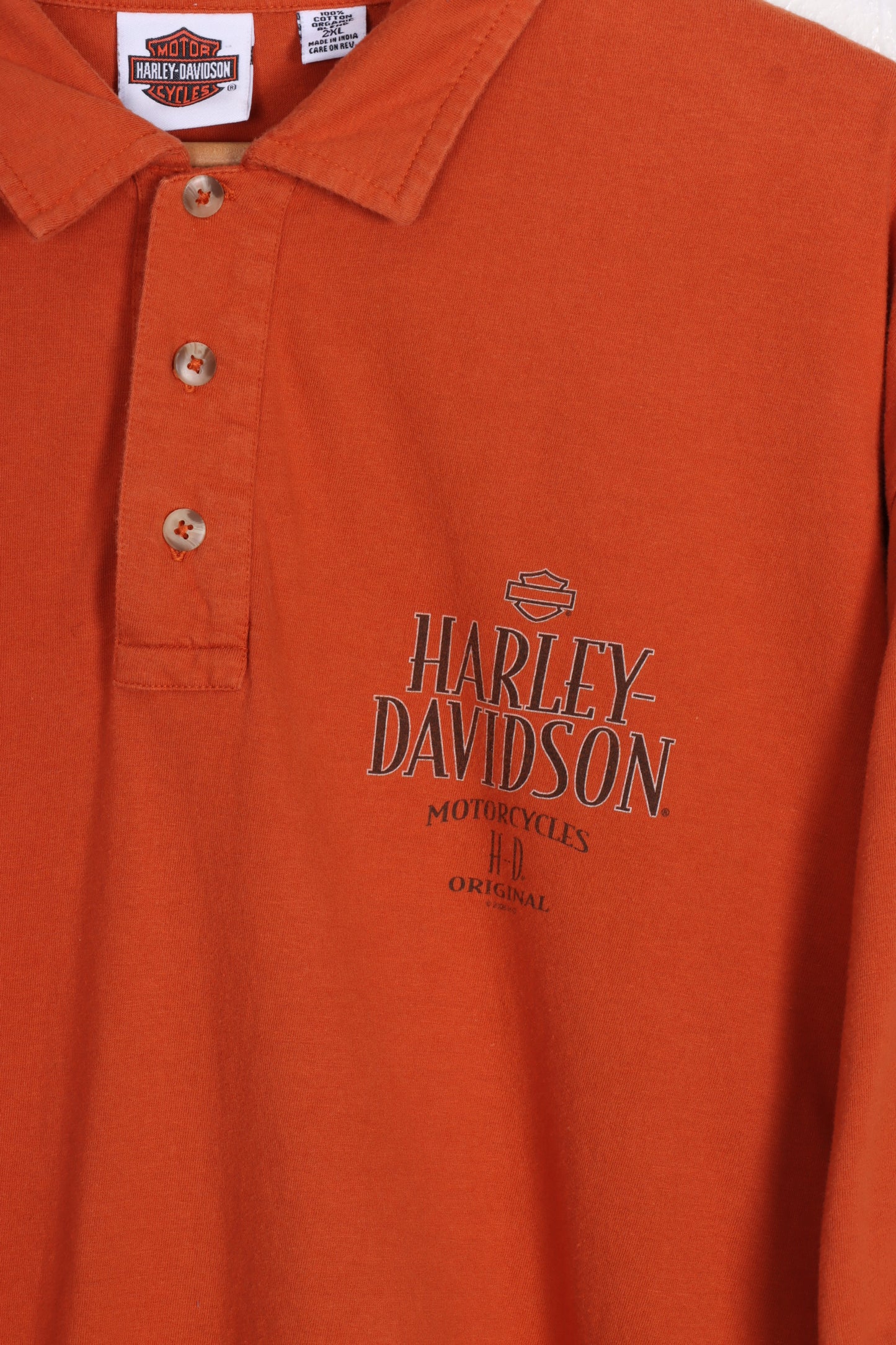 HARLEY DAVIDSON Central Maine Orange Polo Shirt (XXL)
