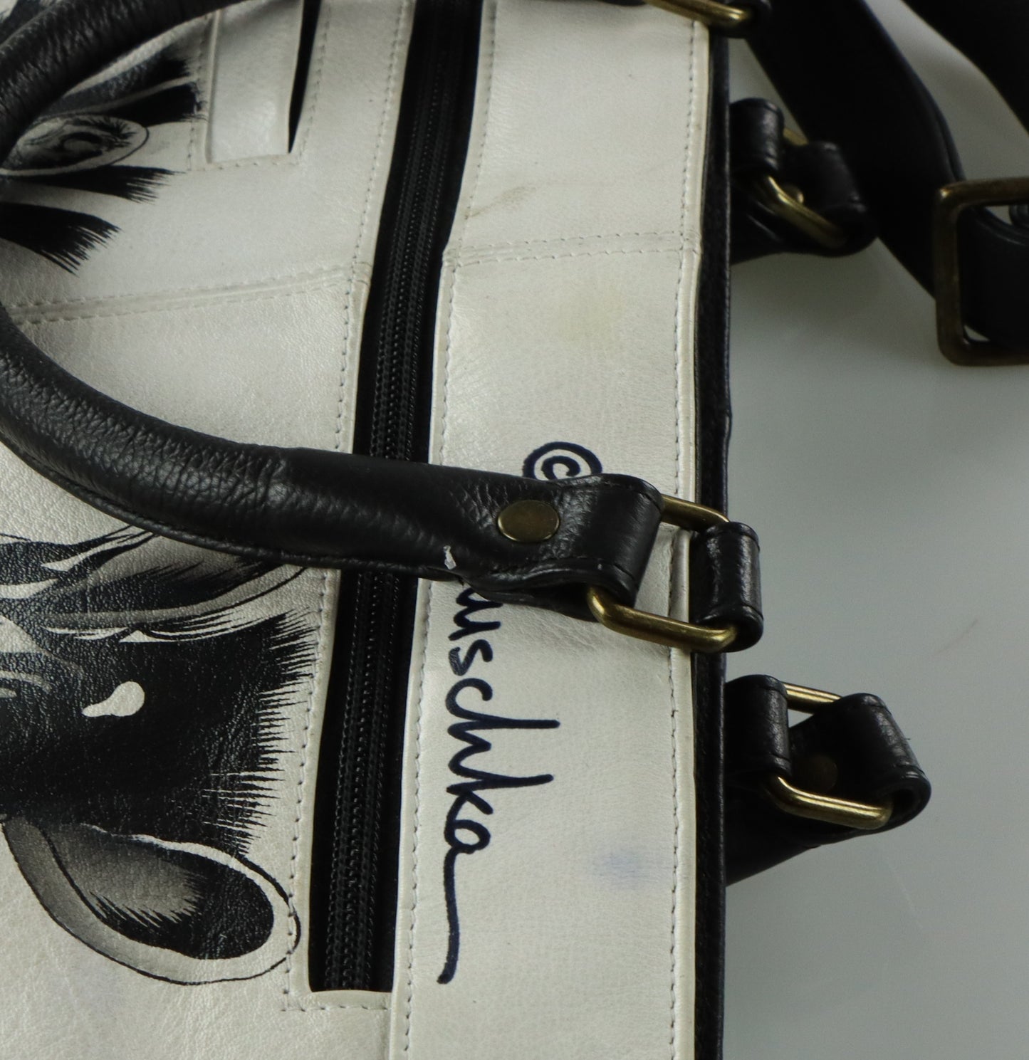 ANUSCHKA Zebra Crossing Leather Multi-Compartment RFID Blocker Pocket Crossbody Tote Bag