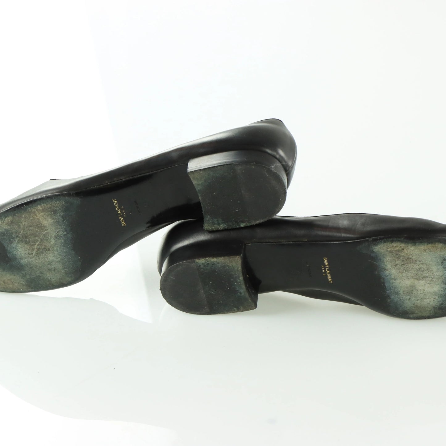 SAINT LAURENT Black Leather Italy Made Slip On Loafers (42) Vintage Sole Melbourne