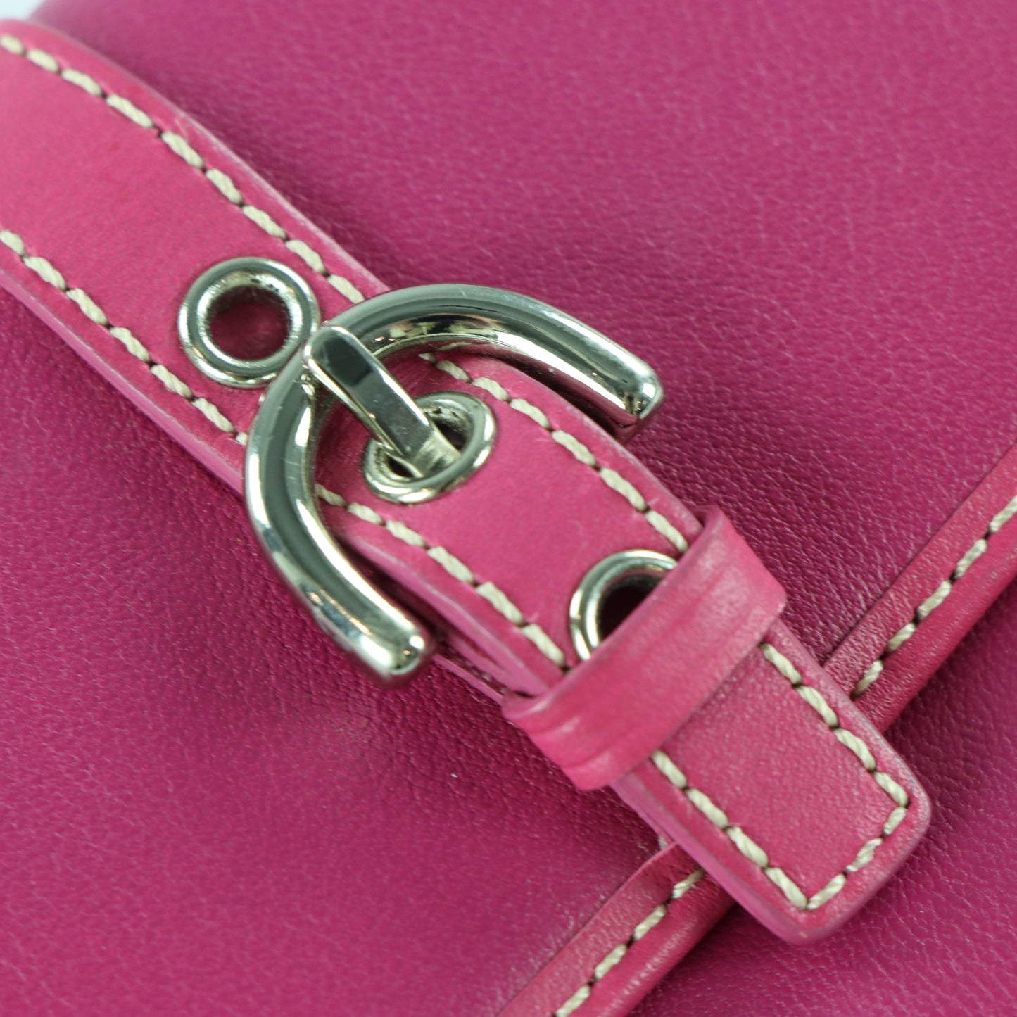COACH Fuchsia Pink Silver Buckle Purse Bag