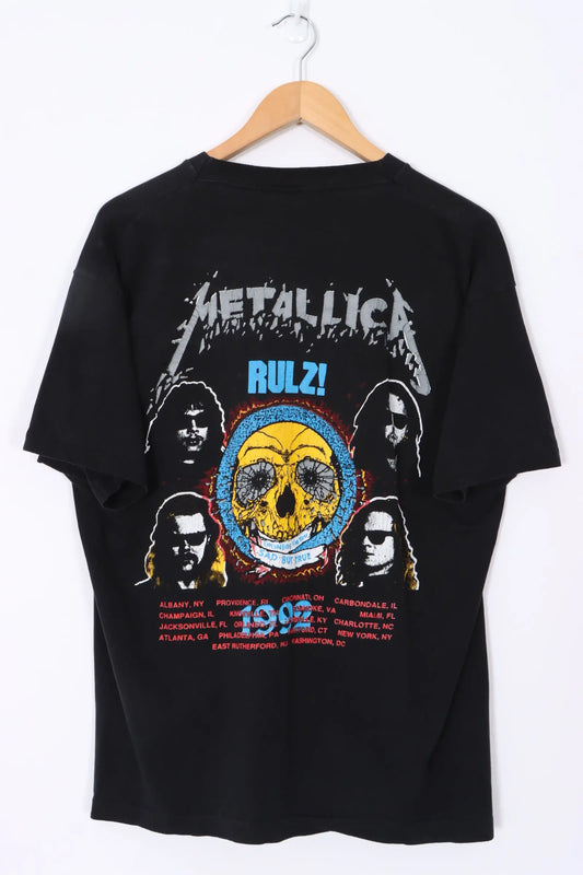 METALLICA Rulz 1991/1992 "Sad But True" Concert Front Back Single Stitch T-Shirt (XL) Vintage Sole Melbourne