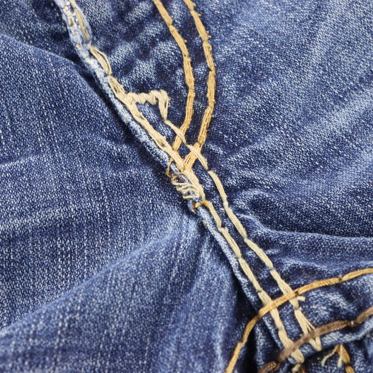 Vintage TRUE RELIGION 'Billy Super T' USA Made Blue Distressed Bootcut Jeans (34) ***COCO Vintage Sole Melbourne