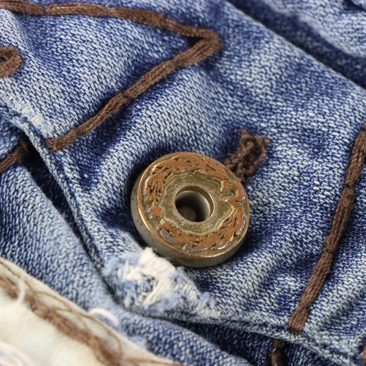 Vintage TRUE RELIGION 'Billy Super T' USA Made Blue Distressed Bootcut Jeans (34) ***COCO Vintage Sole Melbourne