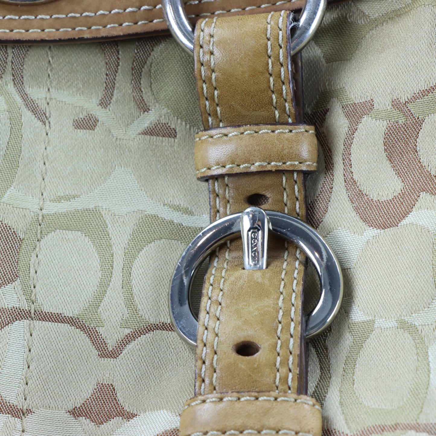 COACH Chelsea Signature Satchel Brown Braided Strap Shoulder Handbag 10995