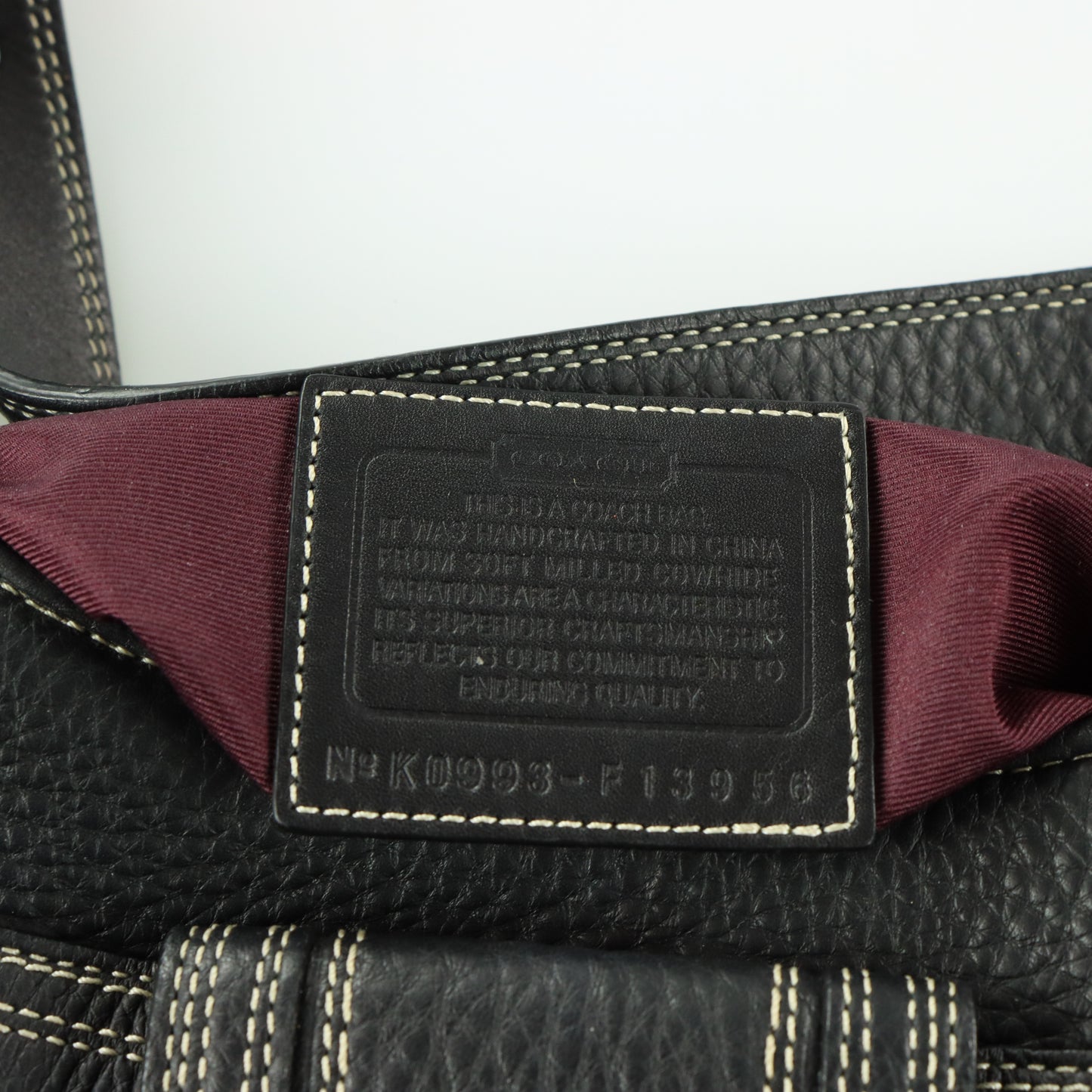 COACH Hamilton Black Pebble Leather Turn-Lock Hobo Bag F13956