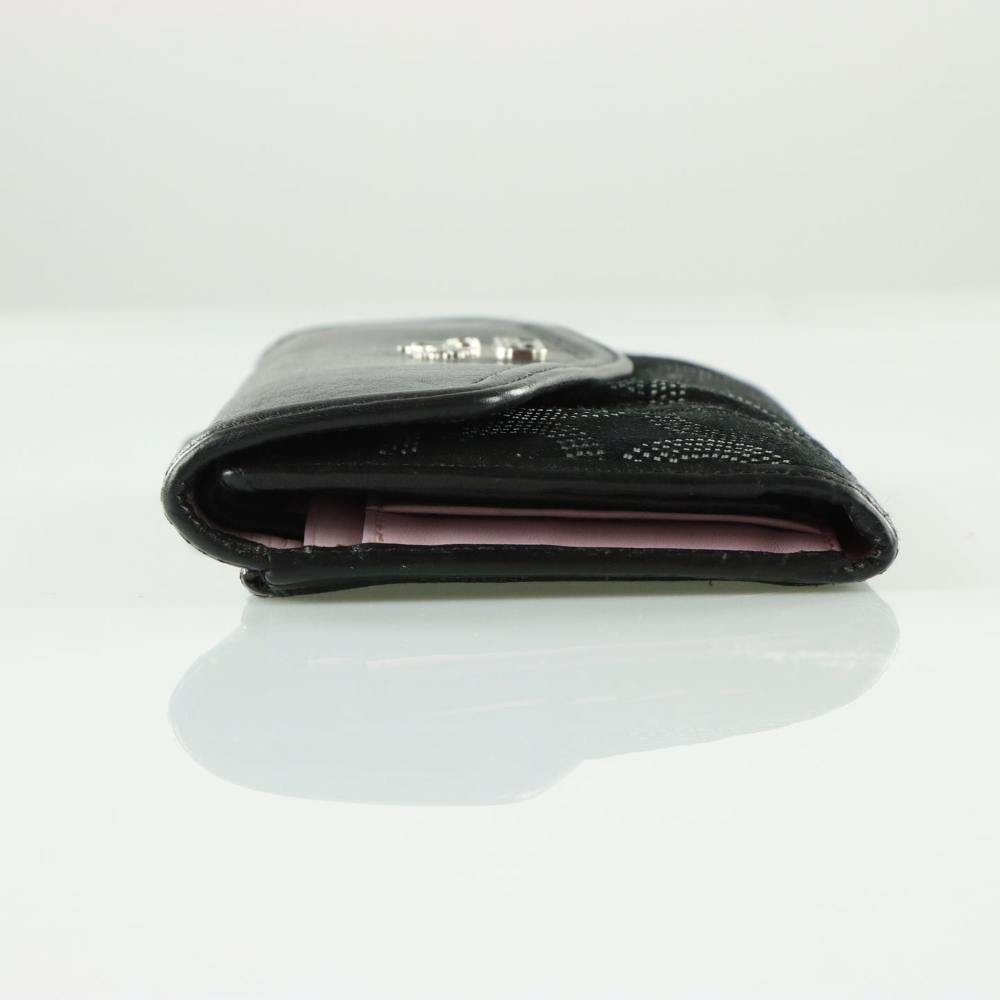 COACH 'Madison' Dotted Op Art Trifold Black Wallet Clutch