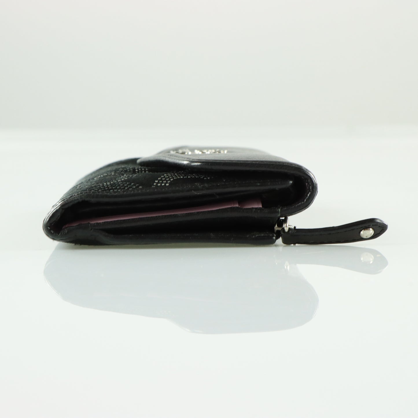 COACH 'Madison' Dotted Op Art Trifold Black Wallet Clutch