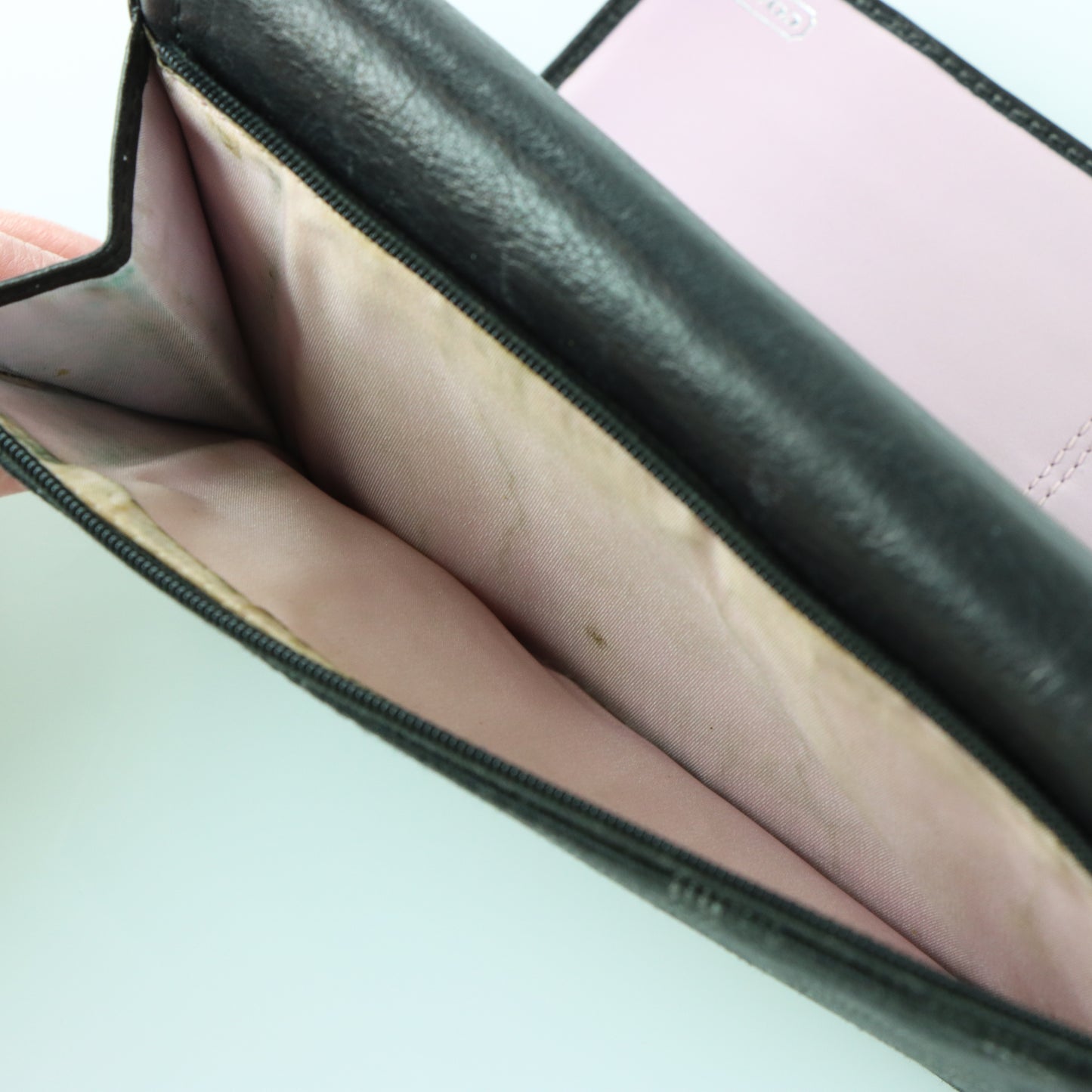 COACH 'Madison' Dotted Op Art Trifold Black Wallet Clutch