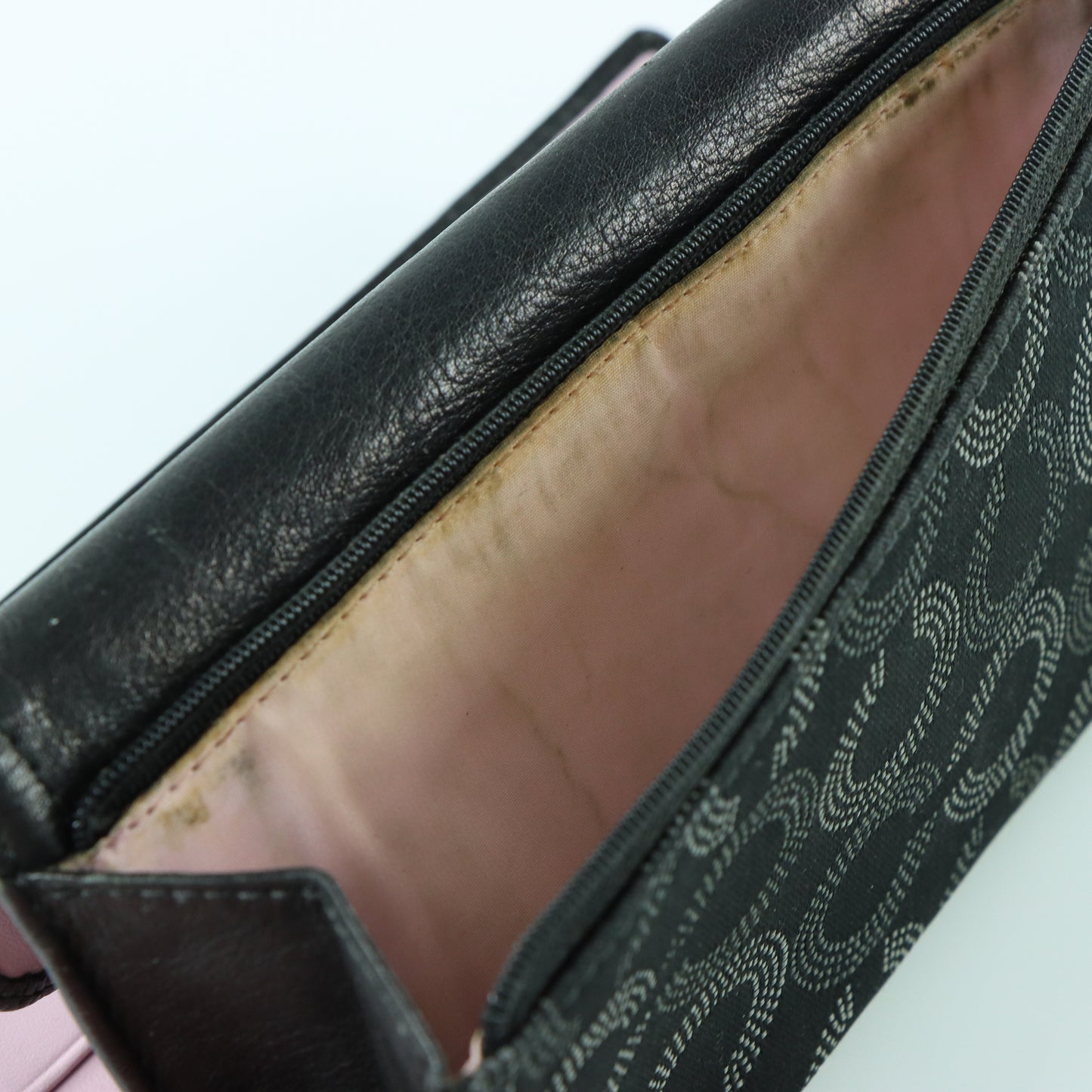 COACH 'Madison' Dotted Op Art Trifold Black Wallet Clutch