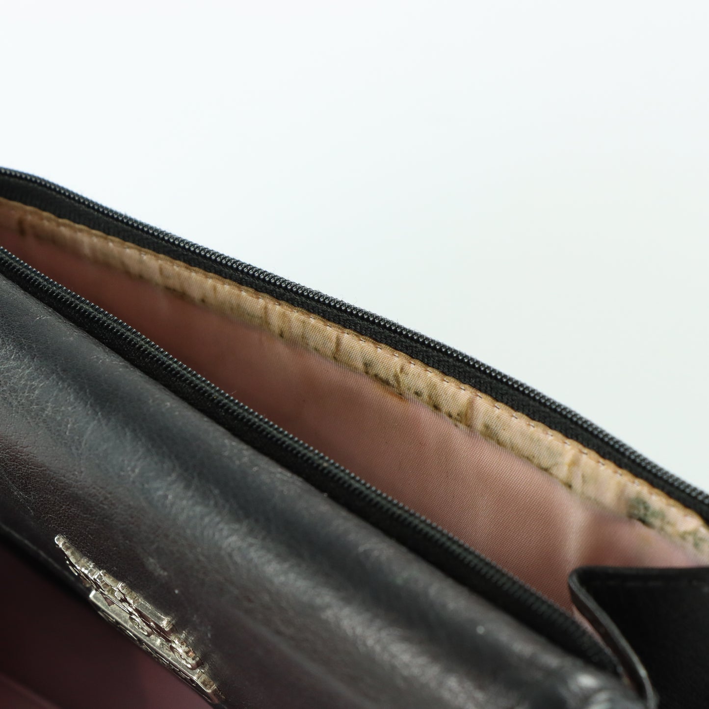 COACH 'Madison' Dotted Op Art Trifold Black Wallet Clutch