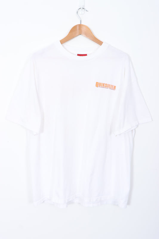 QUIKSILVER Boarding Company Front Back Spell Out Surf T-Shirt (XL)