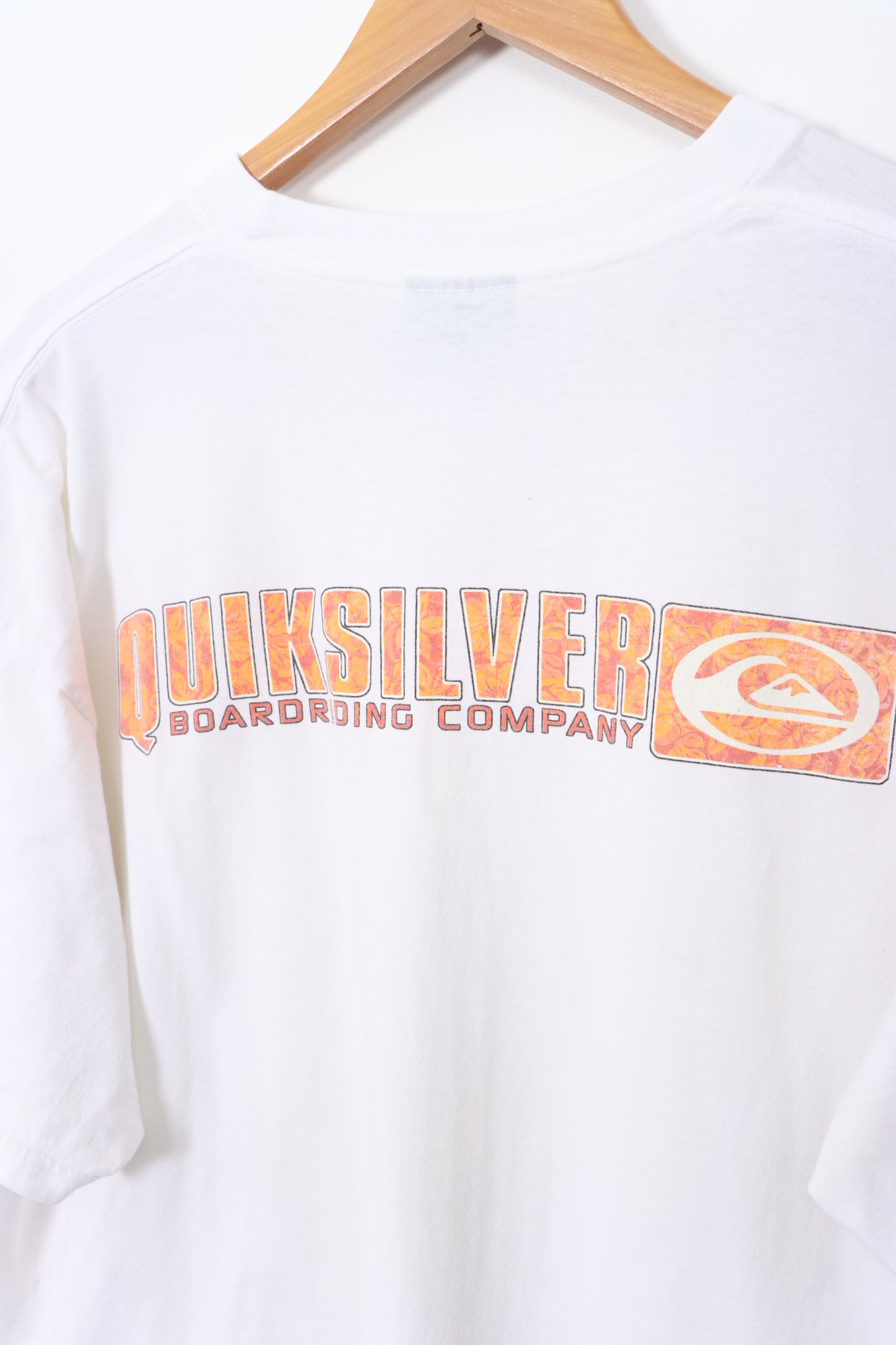 QUIKSILVER Boarding Company Front Back Spell Out Surf T-Shirt (XL)