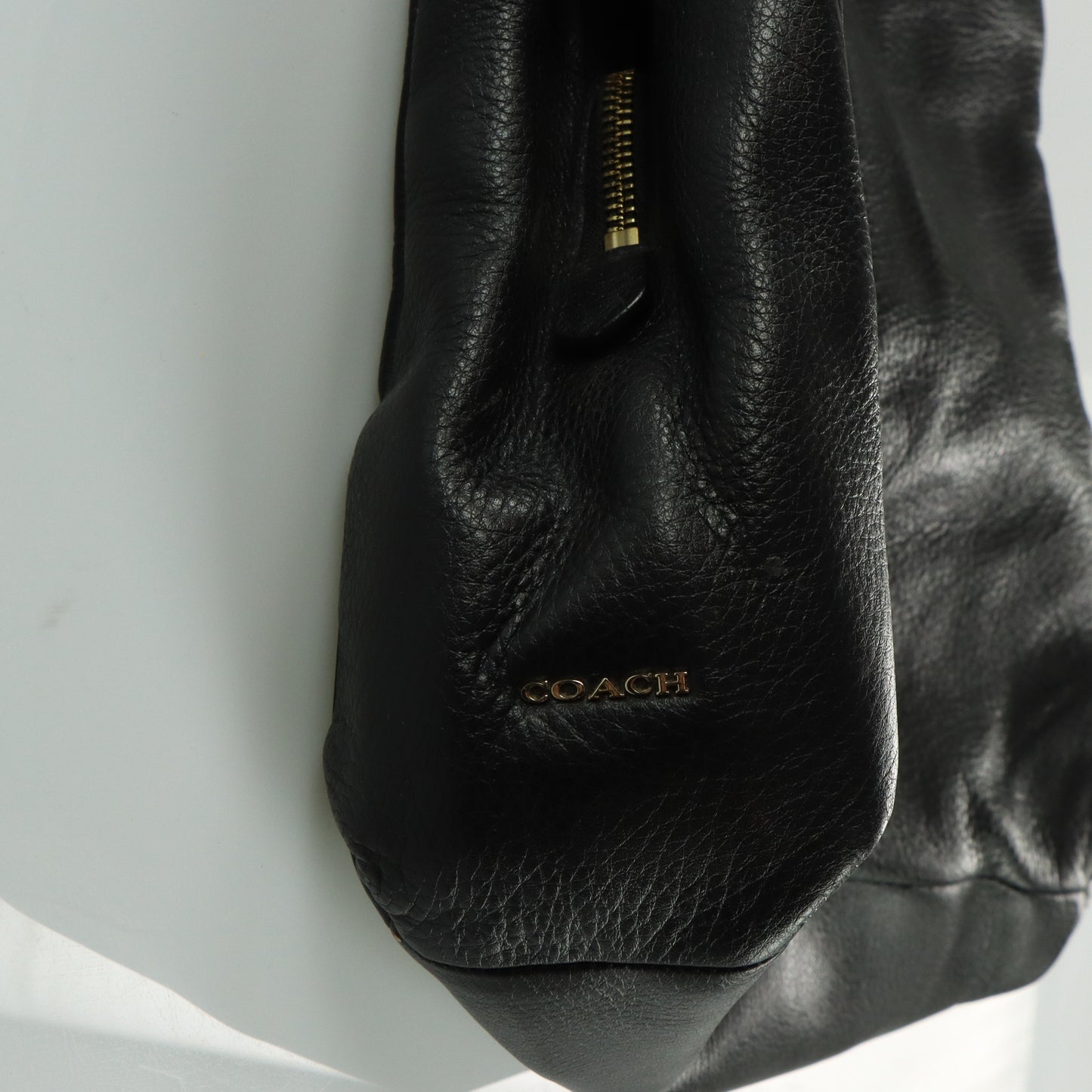COACH Madison Phoebe Black Pebble Leather Shoulder Bag 26224