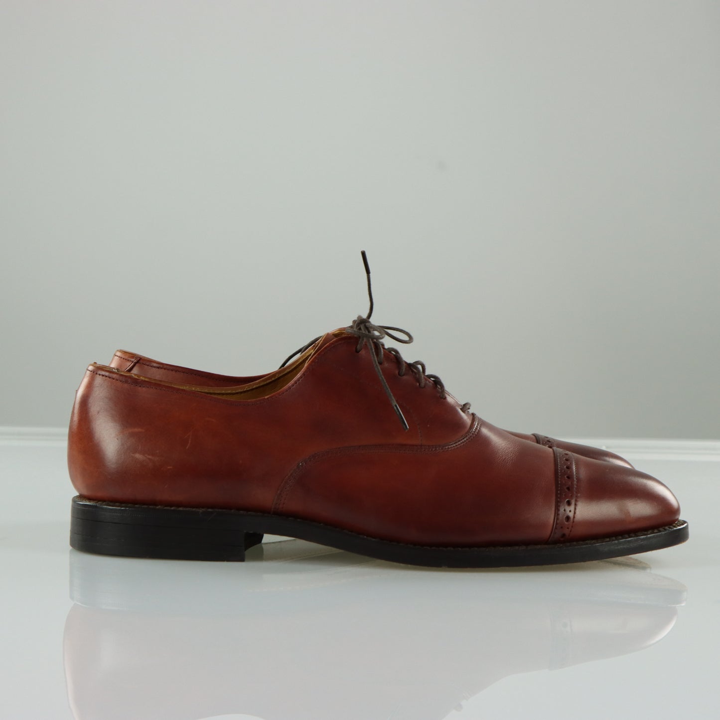 ALLEN EDMONDS Byron Cap Toe Oxford Brown Leather Dress Shoes (11)