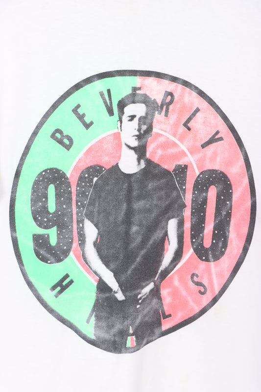 Beverly Hills 90210 Fluoro Green & Pink Centre Graphic Print Tee (XL)