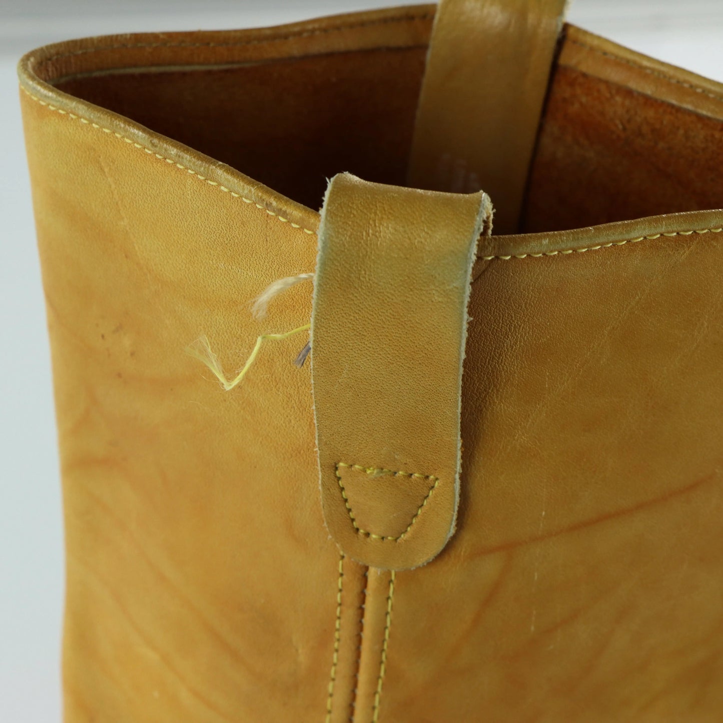 BILTRITE 'Frye Style' Yellow Square Toe Campus Boots (12) Vintage Sole Melbourne