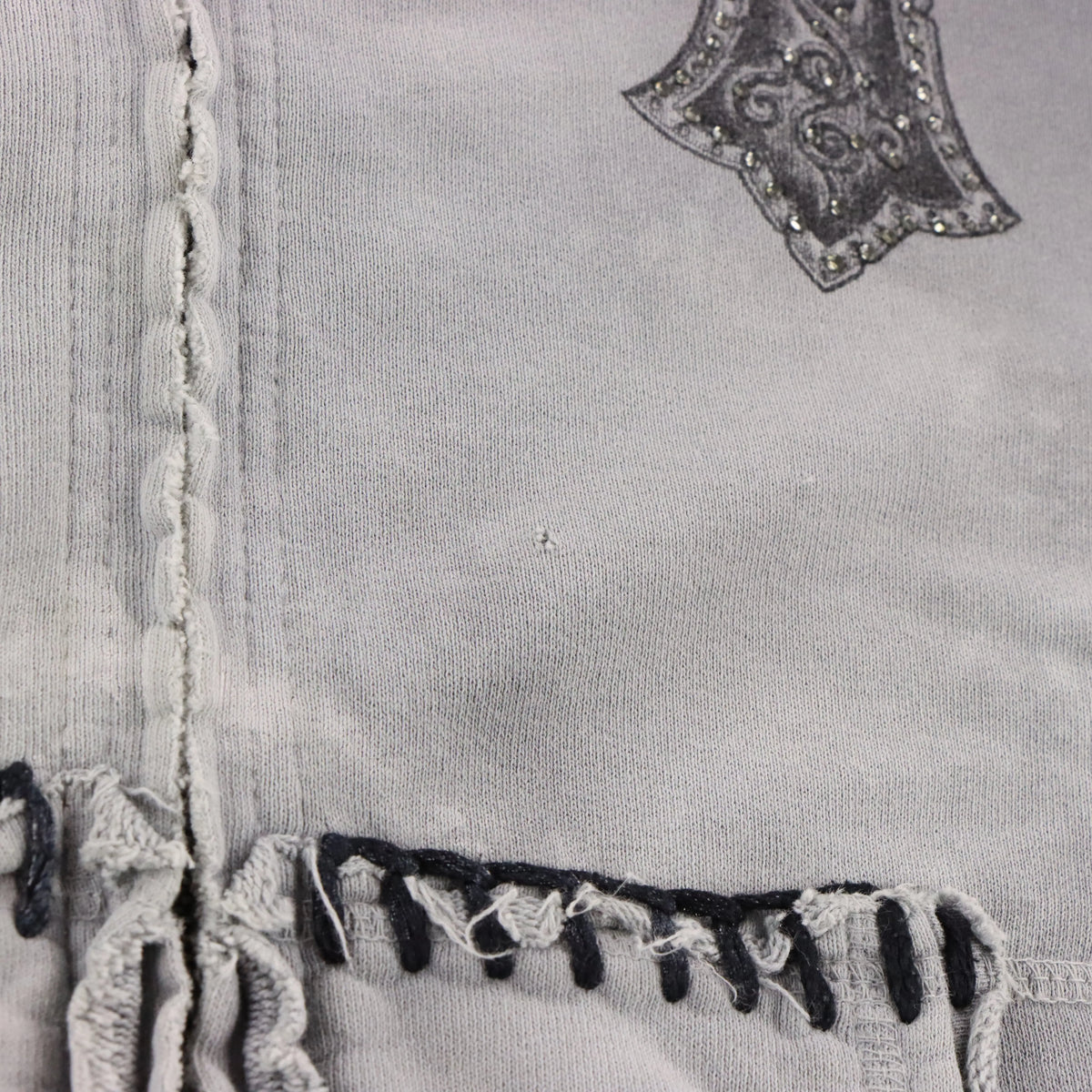 SINFUL AFFLICTION Stitching Detail & Rhinestone Embellished Y2K Full Zip Hoodie Sweatshirt (Women's M) ***COCO Vintage Sole Melbourne