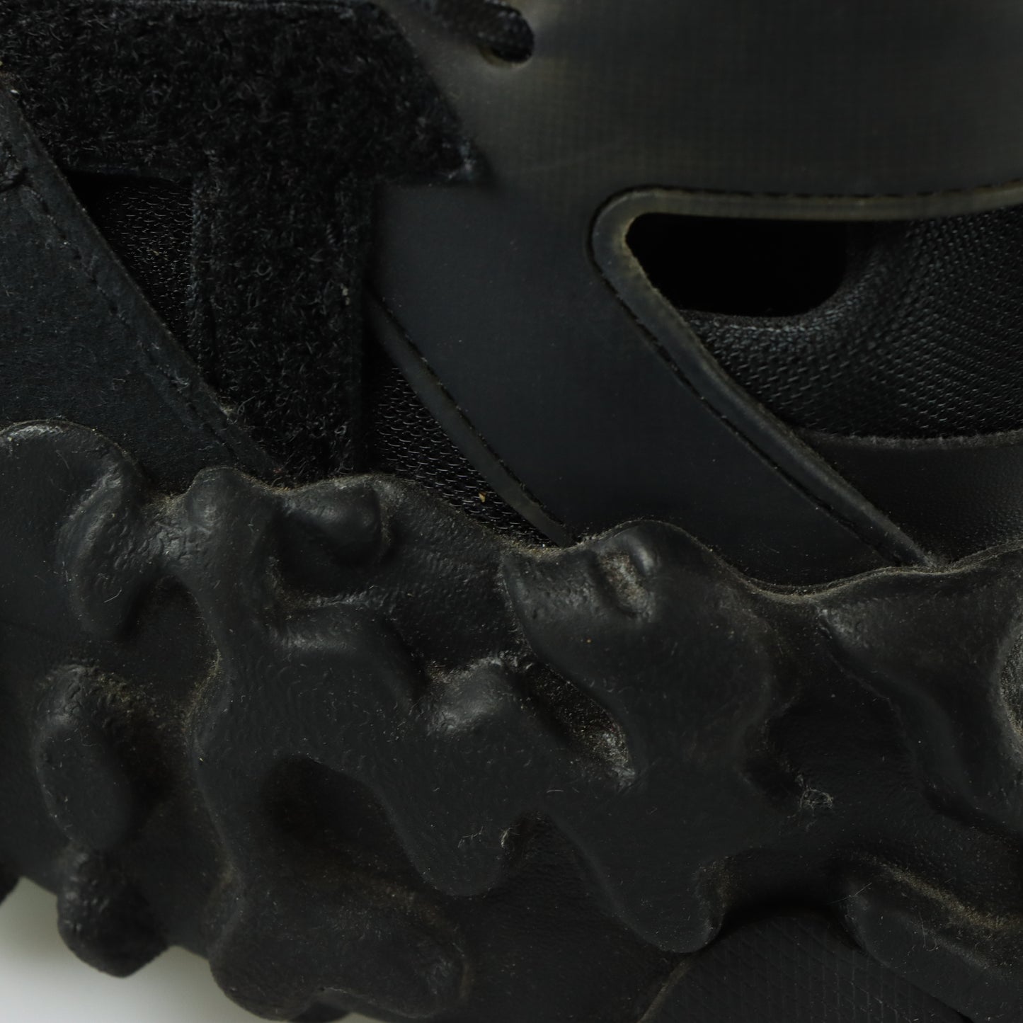NIKE ISPA OverReact Black Swoosh Sandal Shoes (12) *Aubany