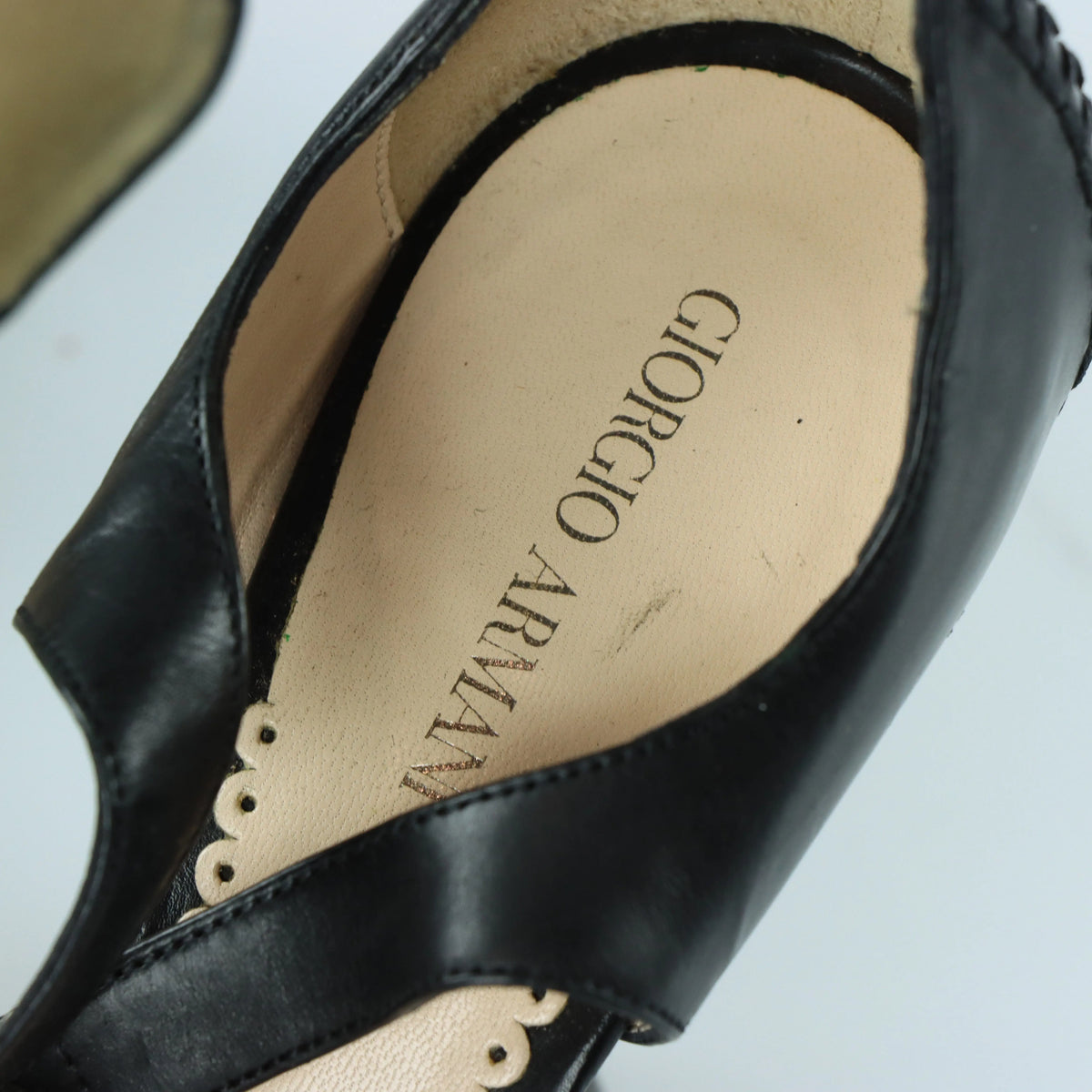 GIORGIO ARMANI Stitch Detailed Black Italy Made Pump Heels (36) Vintage Sole Melbourne