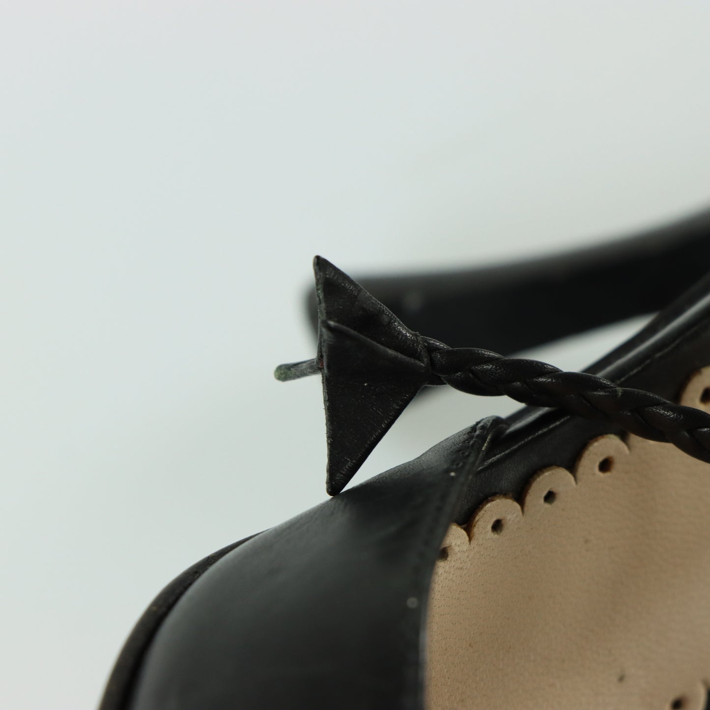 GIORGIO ARMANI Stitch Detailed Black Italy Made Pump Heels (36)