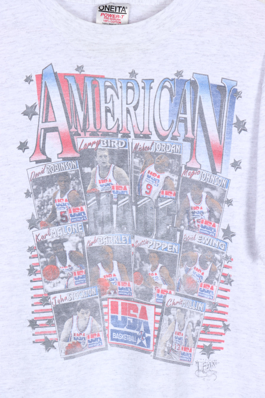 American USA Basketball Michael Jordan Larry Bird Players Tee (M)