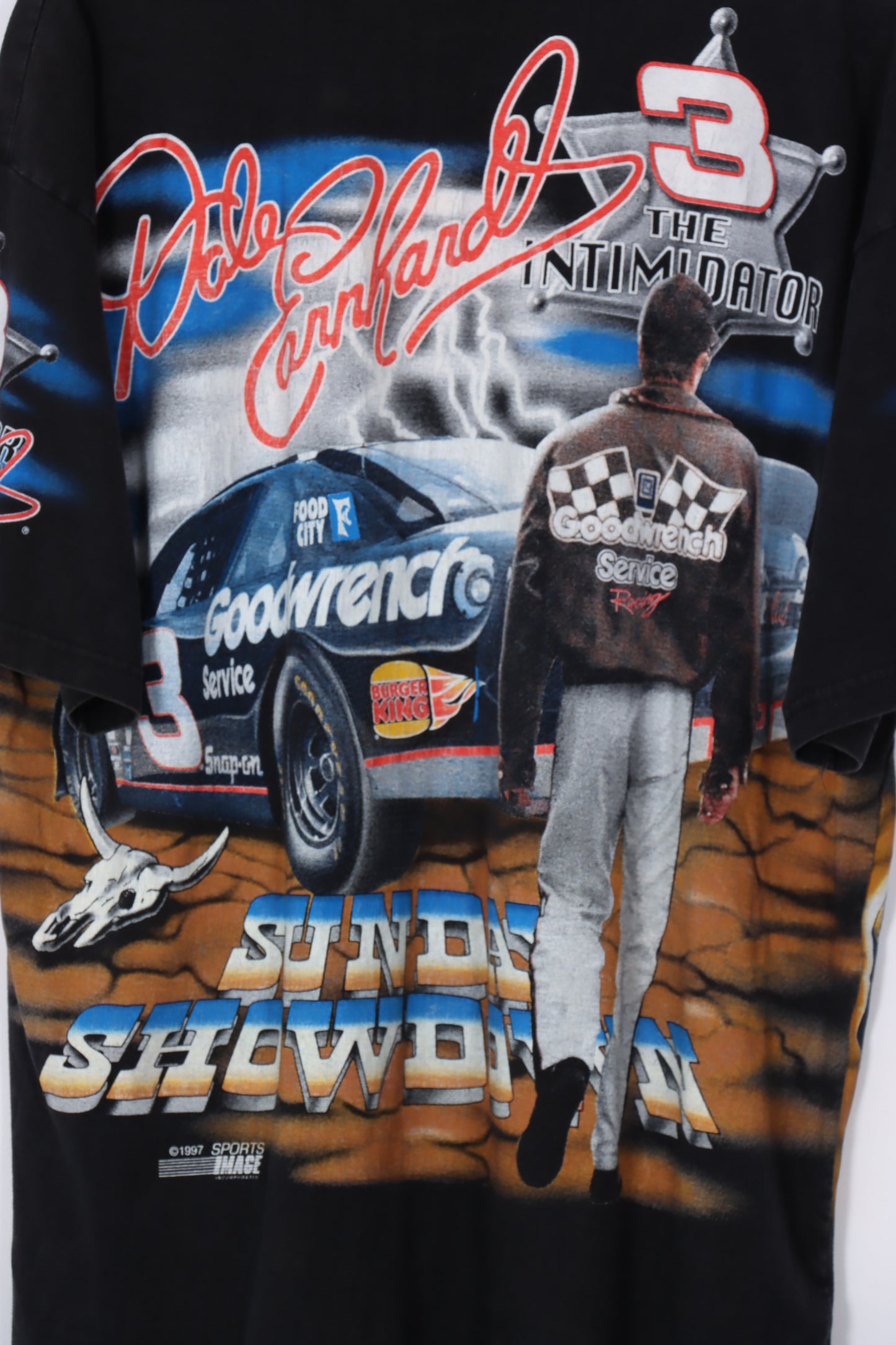 1997 Vintage NASCAR Dale Earnhardt Horses All Over Racing Tee (XL-XXL)