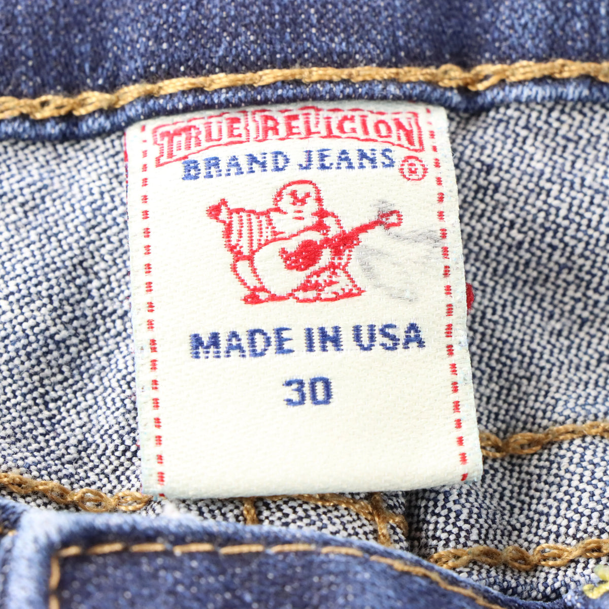 Vintage TRUE RELIGION Dark Wash Blue Denim USA Made Y2K Low Rise Jeans (30) ***COCO Vintage Sole Melbourne