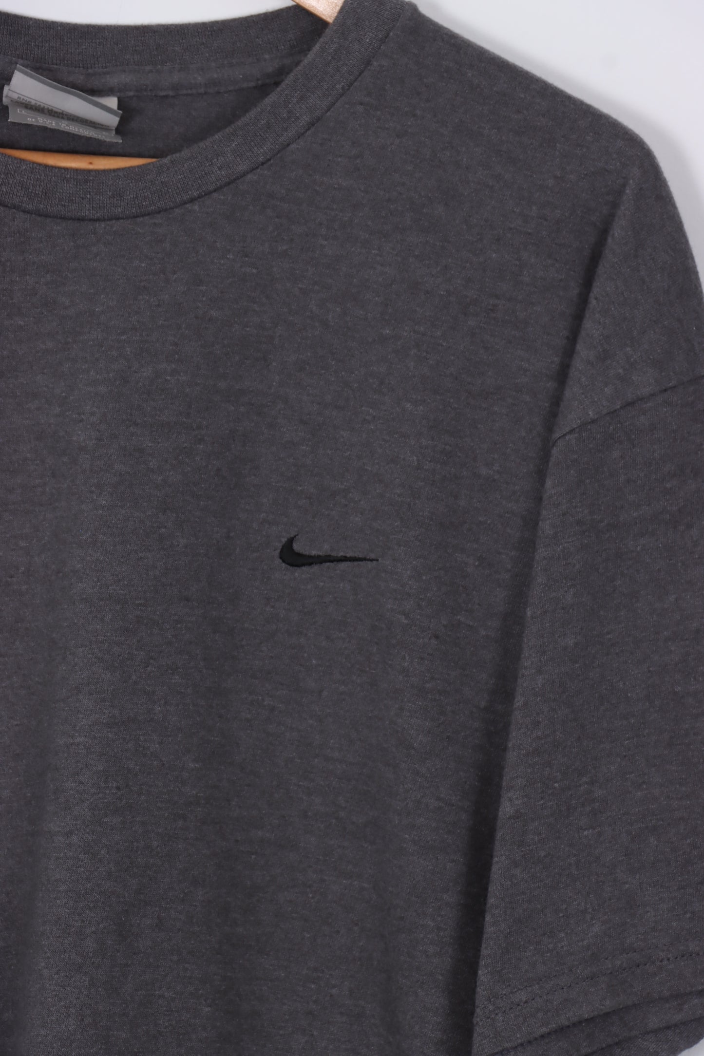 NIKE Grey & Black Embroidered Swoosh Classic Tee (L-XL)