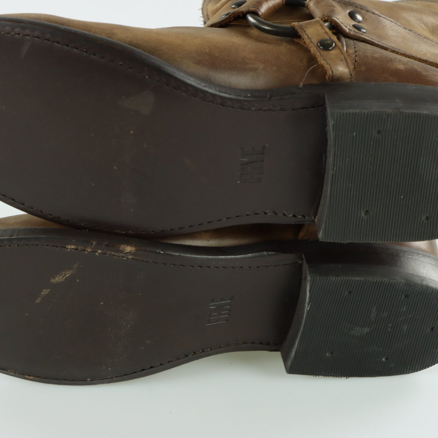 FRYE 'Wyatt' Harness Brown Motorcycle Ankle Boots (7-7.5)