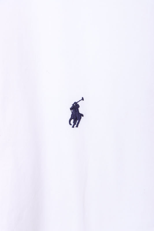 RALPH LAUREN 'Custom Fit' Short Sleeve White Shirt (M-L)